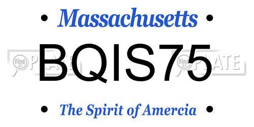 BQIS75 Massachusetts License Plate