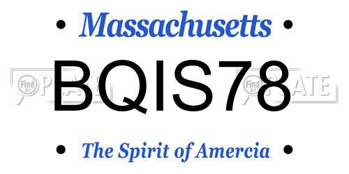 BQIS78 Massachusetts License Plate