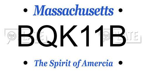 BQK11B Massachusetts License Plate