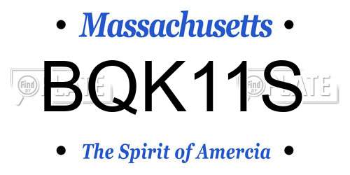 BQK11S Massachusetts License Plate