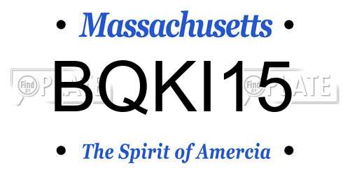 BQKI15 Massachusetts License Plate
