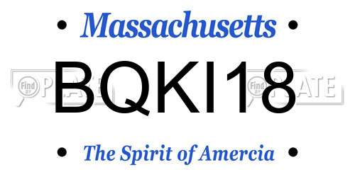 BQKI18 Massachusetts License Plate