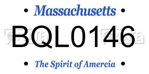 BQL0146 Massachusetts License Plate