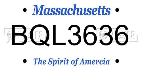 BQL3636 Massachusetts License Plate