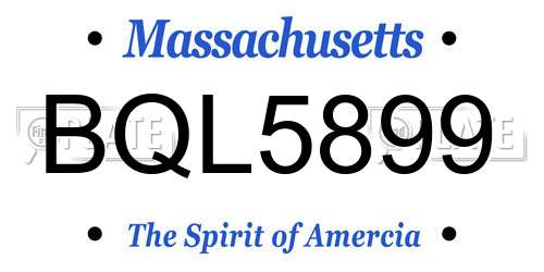 BQL5899 Massachusetts License Plate