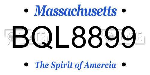 BQL8899 Massachusetts License Plate