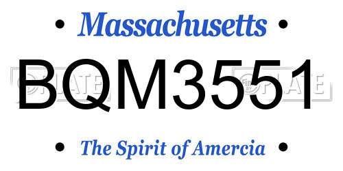 BQM3551 Massachusetts License Plate