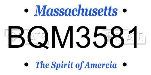 BQM3581 Massachusetts License Plate
