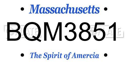 BQM3851 Massachusetts License Plate