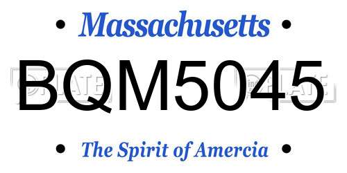 BQM5045 Massachusetts License Plate