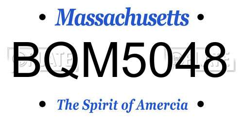 BQM5048 Massachusetts License Plate