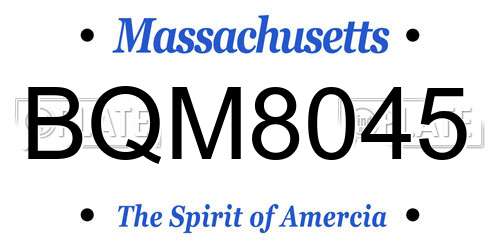 BQM8045 Massachusetts License Plate