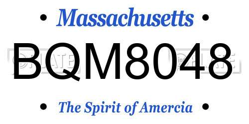 BQM8048 Massachusetts License Plate