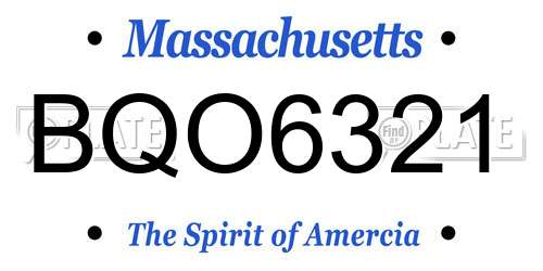 BQO6321 Massachusetts License Plate