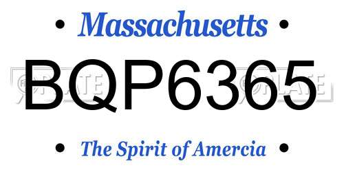 BQP6365 Massachusetts License Plate
