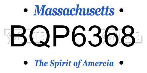 BQP6368 Massachusetts License Plate
