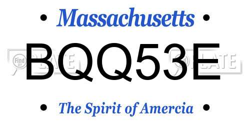 BQQ53E Massachusetts License Plate