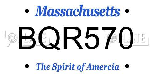 BQR570 Massachusetts License Plate