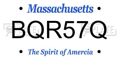 BQR57Q Massachusetts License Plate