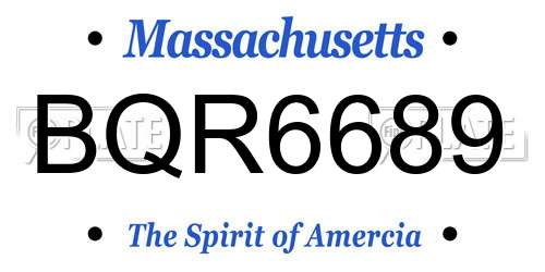 BQR6689 Massachusetts License Plate
