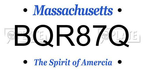 BQR87Q Massachusetts License Plate