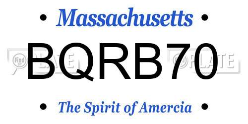 BQRB70 Massachusetts License Plate
