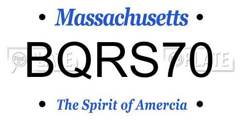 BQRS70 Massachusetts License Plate