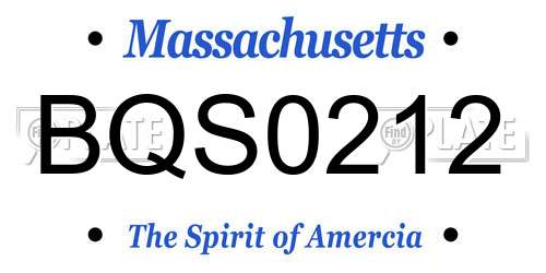BQS0212 Massachusetts License Plate