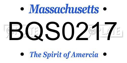 BQS0217 Massachusetts License Plate