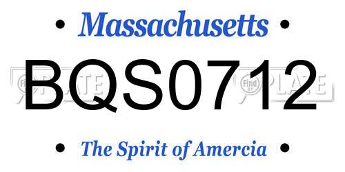 BQS0712 Massachusetts License Plate