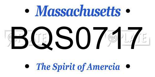 BQS0717 Massachusetts License Plate