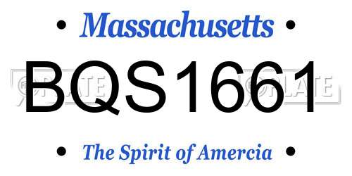 BQS1661 Massachusetts License Plate