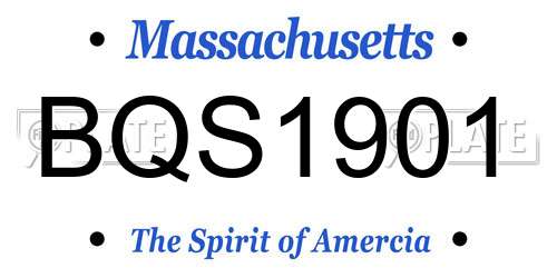 BQS1901 Massachusetts License Plate
