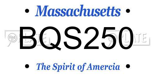 BQS250 Massachusetts License Plate