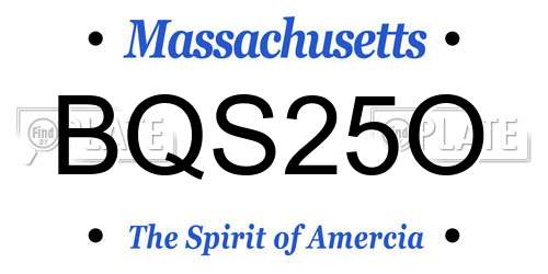 BQS25O Massachusetts License Plate