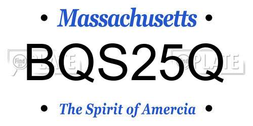 BQS25Q Massachusetts License Plate
