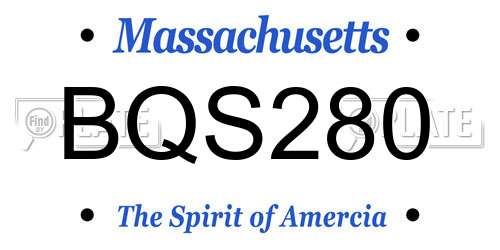 BQS280 Massachusetts License Plate
