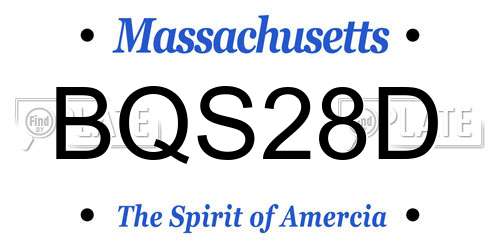 BQS28D Massachusetts License Plate