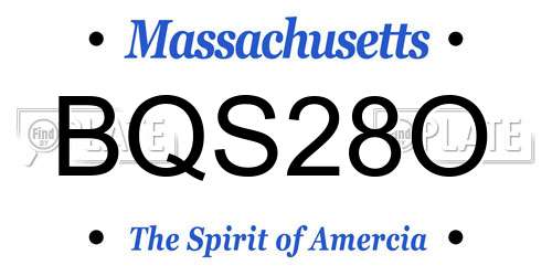 BQS28O Massachusetts License Plate