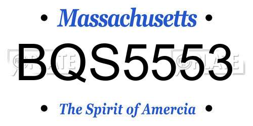 BQS5553 Massachusetts License Plate