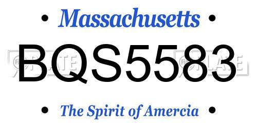 BQS5583 Massachusetts License Plate