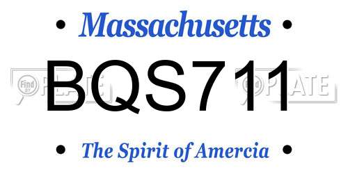 BQS711 Massachusetts License Plate