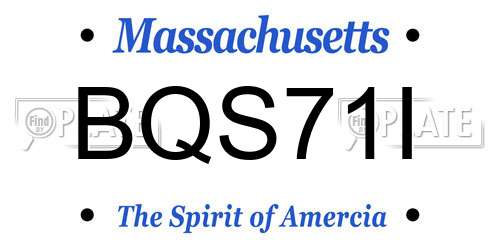 BQS71I Massachusetts License Plate