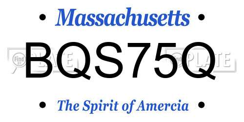 BQS75Q Massachusetts License Plate