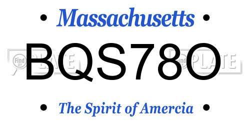 BQS78O Massachusetts License Plate