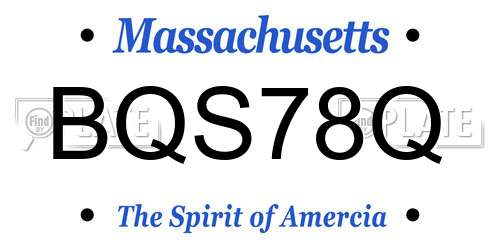BQS78Q Massachusetts License Plate