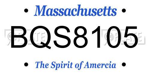 BQS8105 Massachusetts License Plate