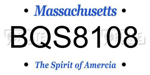 BQS8108 Massachusetts License Plate