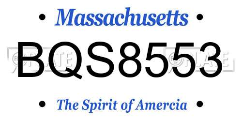 BQS8553 Massachusetts License Plate
