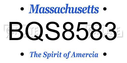 BQS8583 Massachusetts License Plate